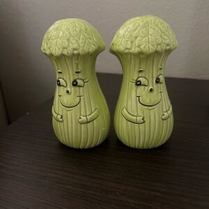 One Pair of Celery Salt & Pepper Shakers - Made in Japan